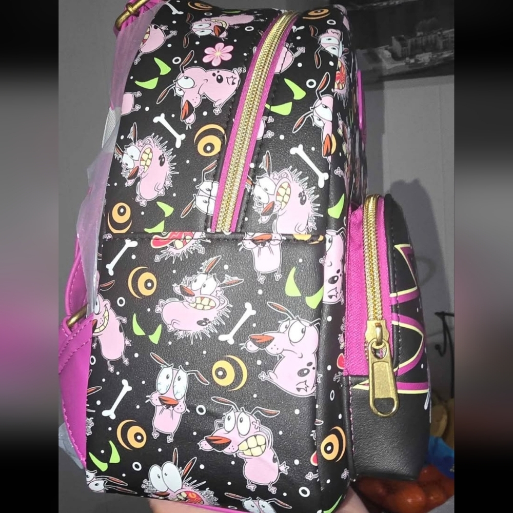 New! Loungefly Courage the Cowardly Dog Mini Backpack - Picture 2 of 5